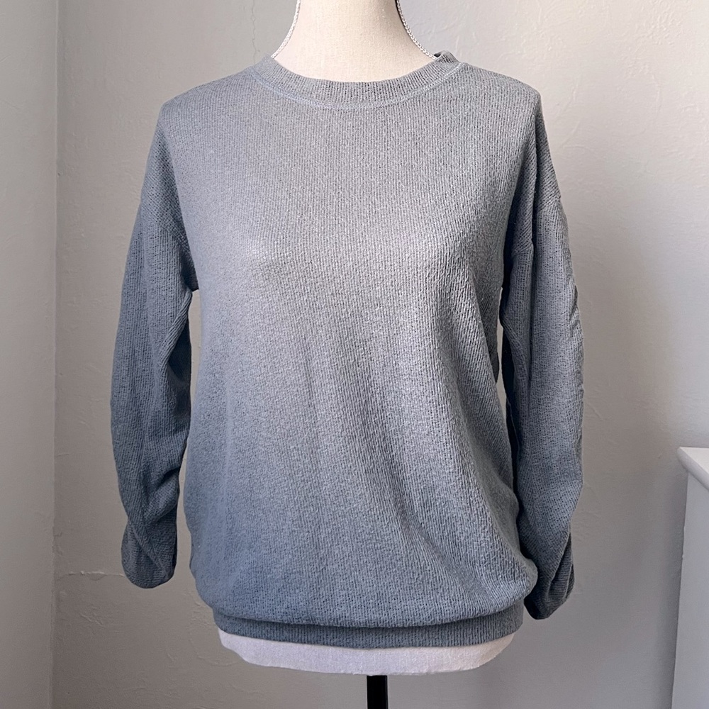 Melrose and Market Sage Green Ruched Sleeved Sweater Size XXS